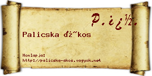 Palicska Ákos névjegykártya
