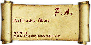 Palicska Ákos névjegykártya